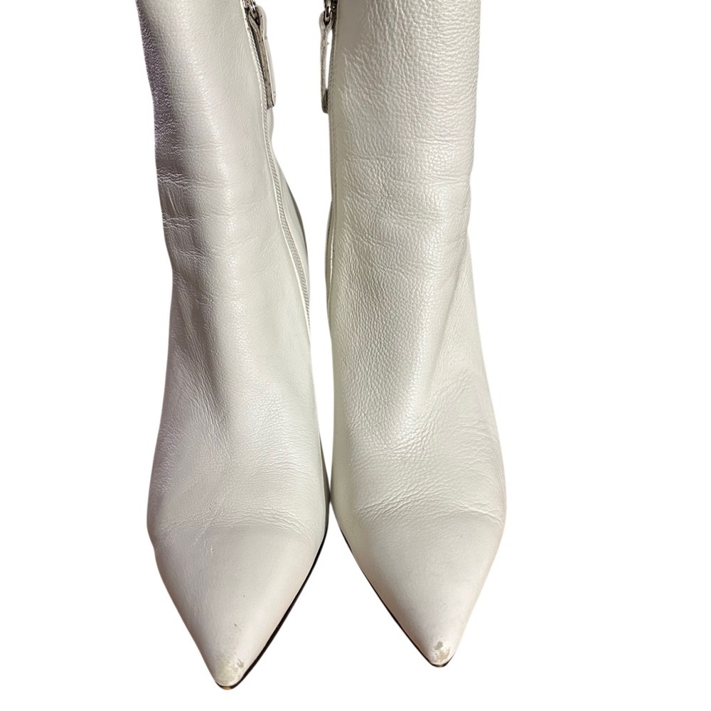 ALIAS MAE HEELED WHITE LEATHER BOOTS